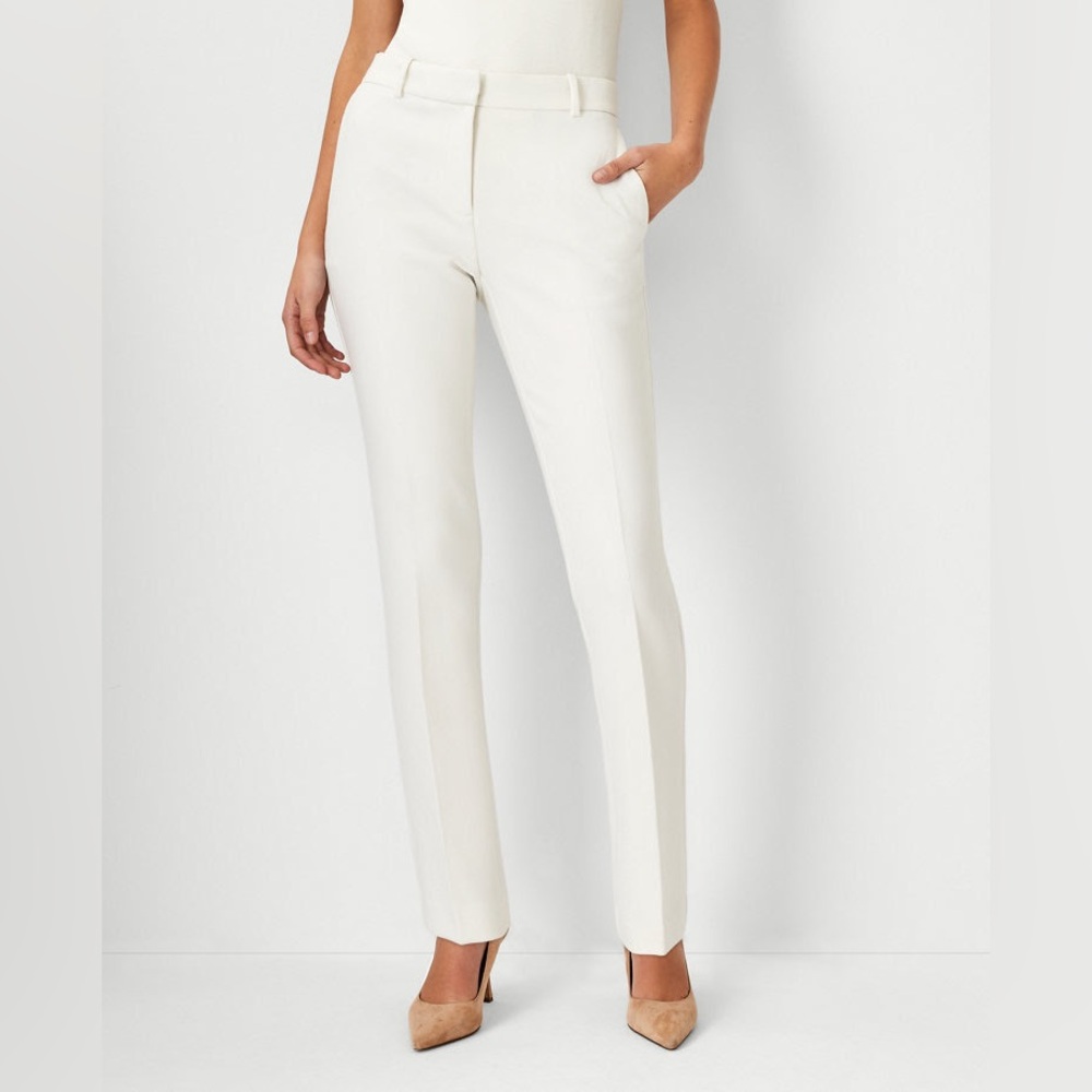 Ann Taylor White Straight Leg Pants